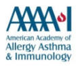 Allergy Asthma and Immunology (AAAAI) Logo.