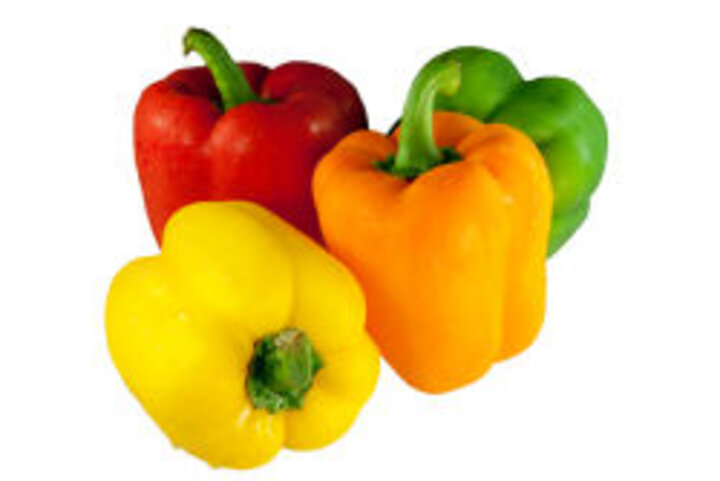 photo of red, yellow, orange and green bell peppers